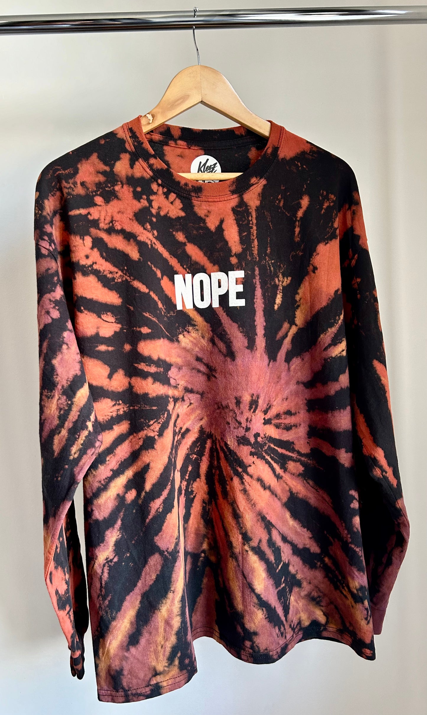 Long Sleeve Tee Spiral Bleached Colorful NOPE