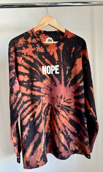 Long Sleeve Tee Spiral Bleached Colorful NOPE